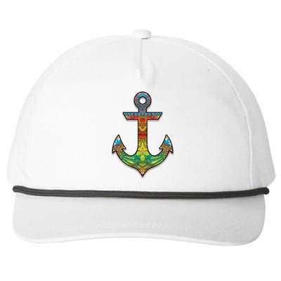 Colorful Anchor Snapback Five-Panel Rope Hat