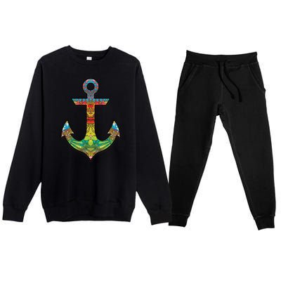 Colorful Anchor Premium Crewneck Sweatsuit Set