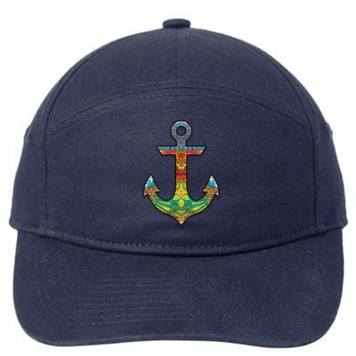 Colorful Anchor 7-Panel Snapback Hat