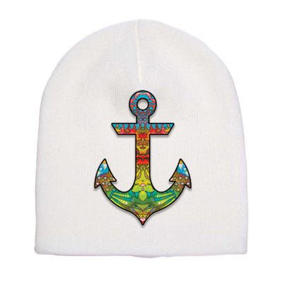 Colorful Anchor Short Acrylic Beanie