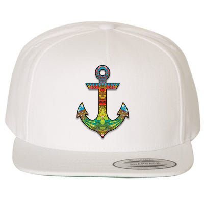 Colorful Anchor Wool Snapback Cap