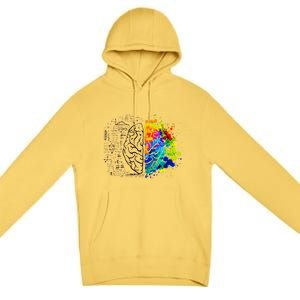 Colorful Art and Science Of The Brain Premium Pullover Hoodie