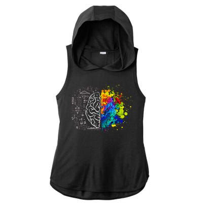 Colorful Art and Science Of The Brain Ladies PosiCharge Tri-Blend Wicking Draft Hoodie Tank