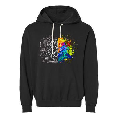 Colorful Art and Science Of The Brain Garment-Dyed Fleece Hoodie