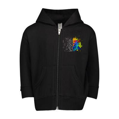 Colorful Art and Science Of The Brain Toddler Zip Fleece Hoodie