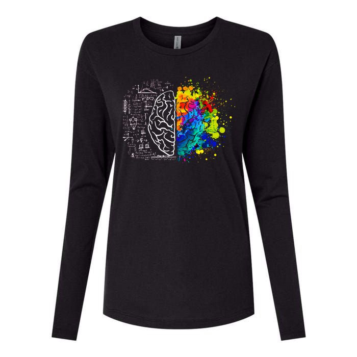 Colorful Art and Science Of The Brain Womens Cotton Relaxed Long Sleeve T-Shirt