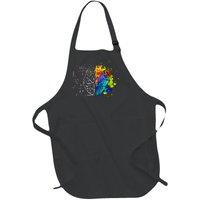 Colorful Art and Science Of The Brain Full-Length Apron With Pockets