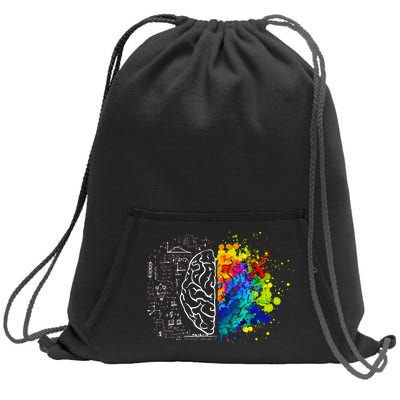 Colorful Art and Science Of The Brain Sweatshirt Cinch Pack Bag