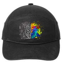 Colorful Art and Science Of The Brain 7-Panel Snapback Hat