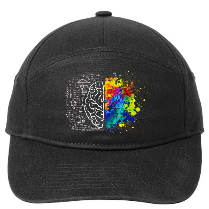 Colorful Art and Science Of The Brain 7-Panel Snapback Hat
