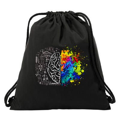 Colorful Art and Science Of The Brain Drawstring Bag