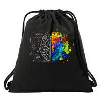 Colorful Art and Science Of The Brain Drawstring Bag