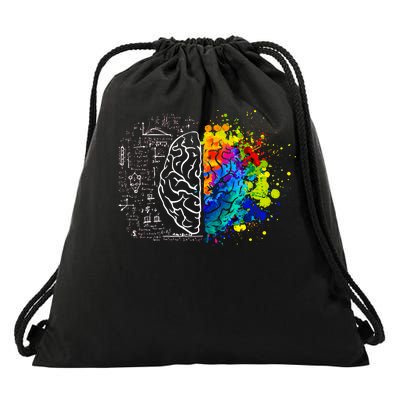 Colorful Art and Science Of The Brain Drawstring Bag