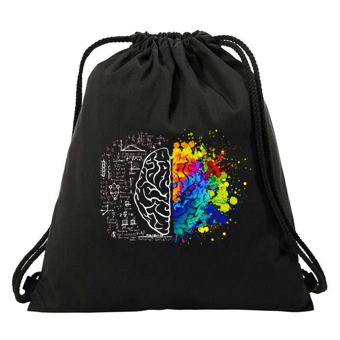 Colorful Art and Science Of The Brain Drawstring Bag