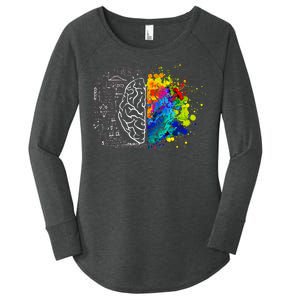 Colorful Art and Science Of The Brain Women's Perfect Tri Tunic Long Sleeve Shirt