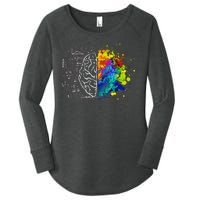 Colorful Art and Science Of The Brain Women's Perfect Tri Tunic Long Sleeve Shirt