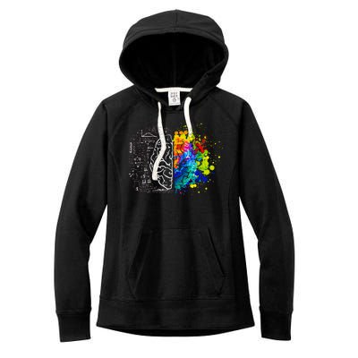 Colorful Art and Science Of The Brain Women's Fleece Hoodie