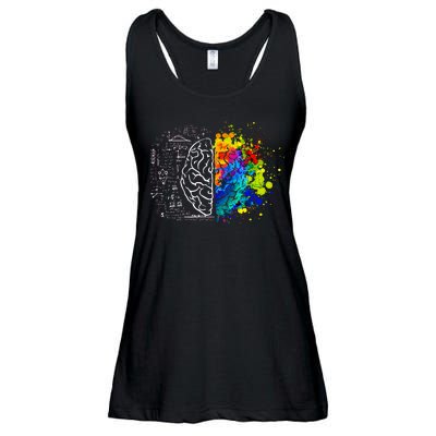 Colorful Art and Science Of The Brain Ladies Essential Flowy Tank