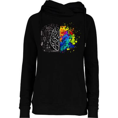 Colorful Art and Science Of The Brain Womens Funnel Neck Pullover Hood