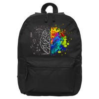 Colorful Art and Science Of The Brain 16 in Basic Backpack