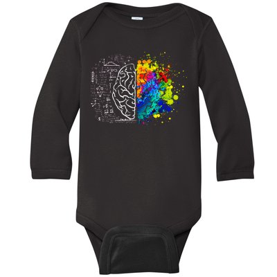 Colorful Art and Science Of The Brain Baby Long Sleeve Bodysuit