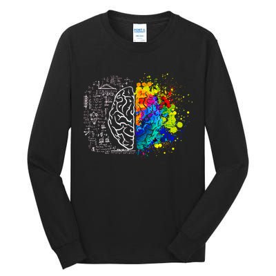Colorful Art and Science Of The Brain Tall Long Sleeve T-Shirt