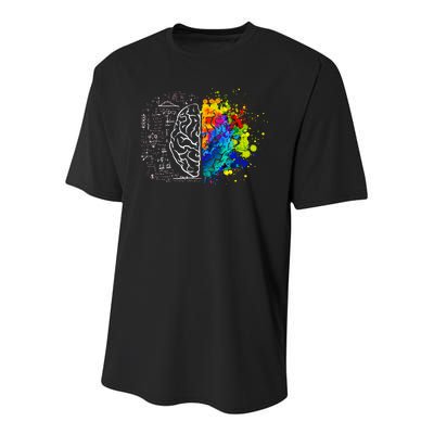 Colorful Art and Science Of The Brain Youth Performance Sprint T-Shirt