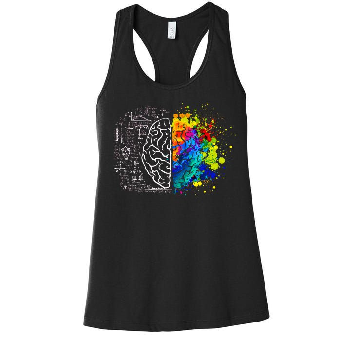 Colorful Art and Science Of The Brain Women's Racerback Tank