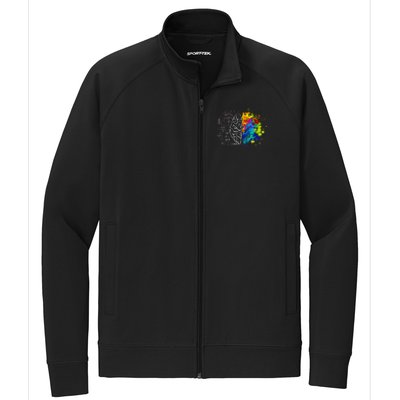 Colorful Art and Science Of The Brain Stretch Full-Zip Cadet Jacket