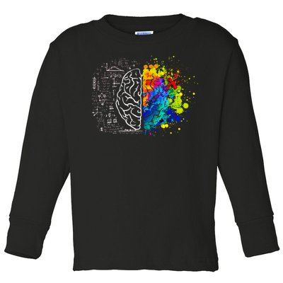 Colorful Art and Science Of The Brain Toddler Long Sleeve Shirt