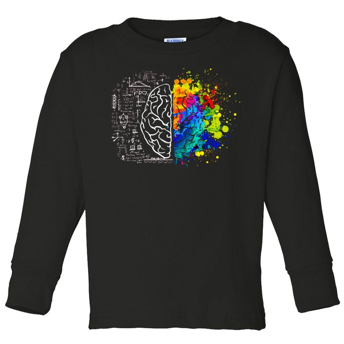 Colorful Art and Science Of The Brain Toddler Long Sleeve Shirt