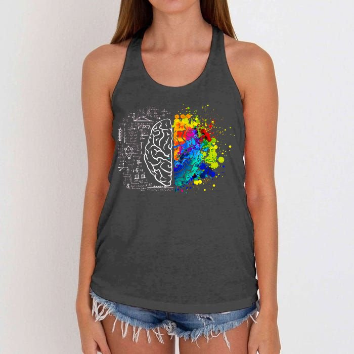 Colorful Art and Science Of The Brain Women's Knotted Racerback Tank