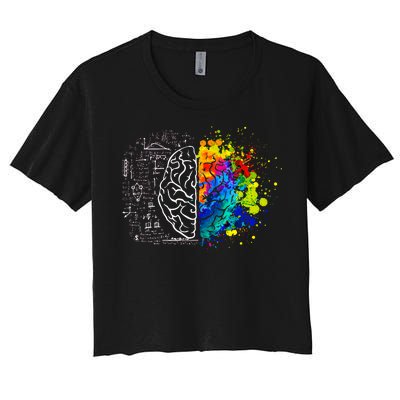 Colorful Art and Science Of The Brain Women's Crop Top Tee