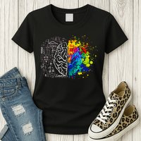 Colorful Art and Science Of The Brain Womens T-Shirt