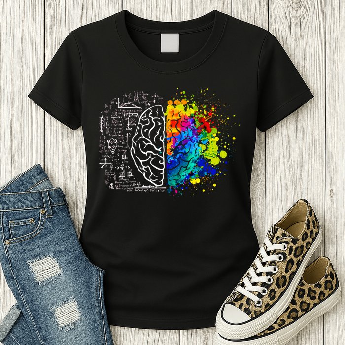 Colorful Art and Science Of The Brain Womens T-Shirt
