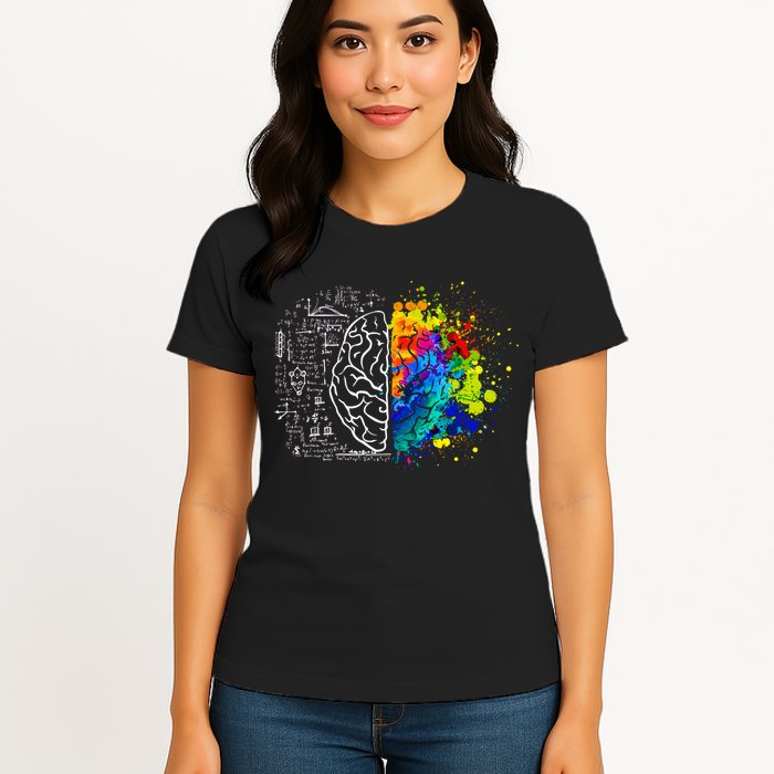 Colorful Art and Science Of The Brain Womens T-Shirt