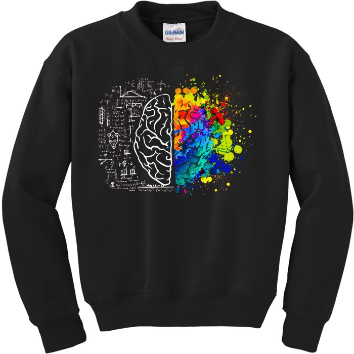 Colorful Art and Science Of The Brain Kids Sweatshirt