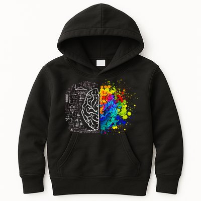 Colorful Art and Science Of The Brain Kids Hoodie