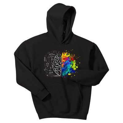 Colorful Art and Science Of The Brain Kids Hoodie