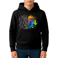 Colorful Art and Science Of The Brain Kids Hoodie