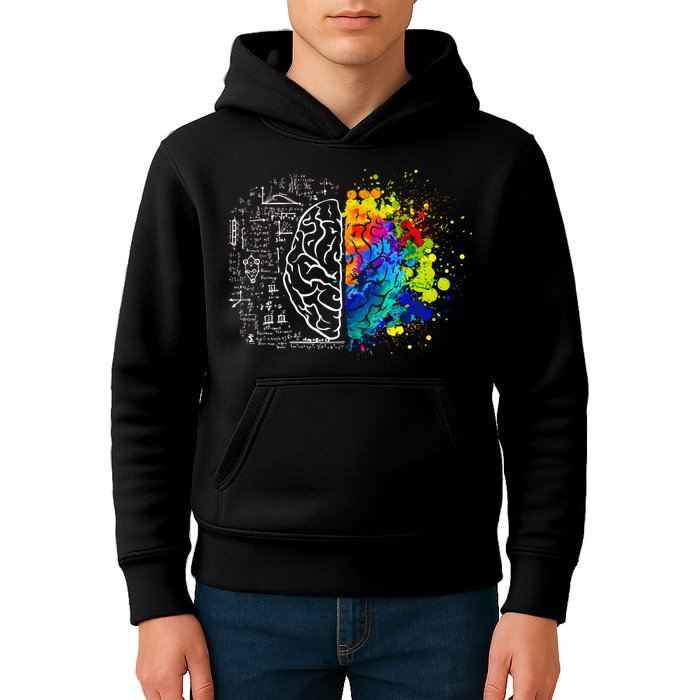 Colorful Art and Science Of The Brain Kids Hoodie