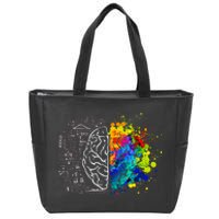 Colorful Art and Science Of The Brain Zip Tote Bag