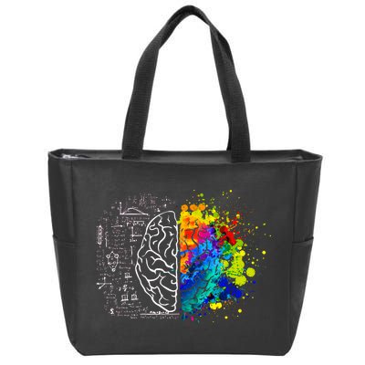 Colorful Art and Science Of The Brain Zip Tote Bag