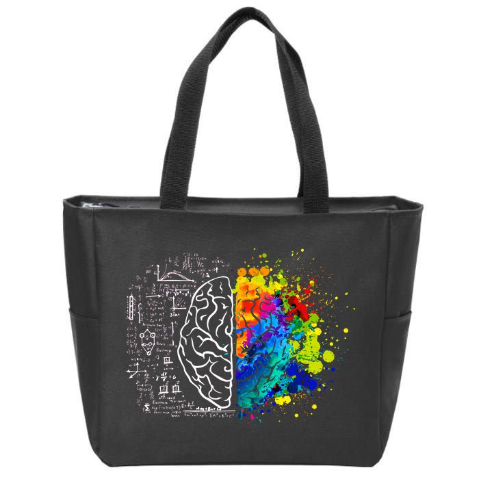 Colorful Art and Science Of The Brain Zip Tote Bag