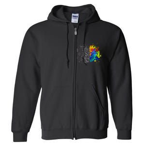 Colorful Art and Science Of The Brain Full Zip Hoodie