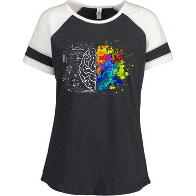 Colorful Art and Science Of The Brain Enza Ladies Jersey Colorblock Tee