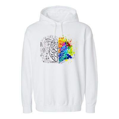 Colorful Art and Science Of The Brain Garment-Dyed Fleece Hoodie