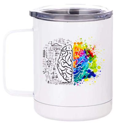 Colorful Art and Science Of The Brain 12 oz Stainless Steel Tumbler Cup