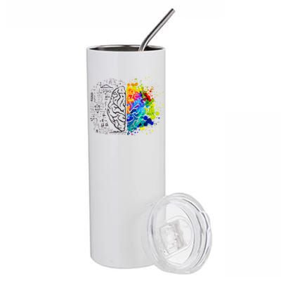 Colorful Art and Science Of The Brain Stainless Steel Tumbler