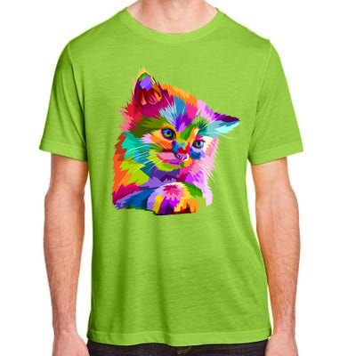 Colorful Atyle Cat Head Pop  Adult ChromaSoft Performance T-Shirt